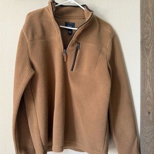 Bass Brown Zip Up Sweater Cozy Fleece